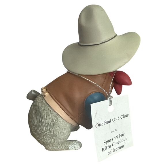 Hamilton Spurs 'N Fur One Bad Out-Claw Cowboy Cat Figurine 2016 Tag - Picture 3 of 7